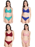 Padded Bra Panty Set (Pack Of 4)
