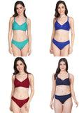 Padded Bra Panty Set (Pack Of 4)