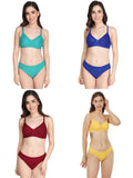 Padded Bra Panty Set (Pack Of 4)