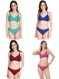 Padded Bra Panty Set (Pack Of 4)