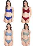 Non Padded Bra Panty Set (Pack Of 4)
