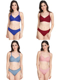 Padded Bra Panty Set (Pack Of 4)