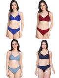 Padded Bra Panty Set (Pack Of 4)