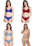Padded Bra Panty Set (Pack Of 4)