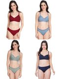 Non Padded Bra Panty Set (Pack Of 4)