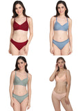 Padded Bra Panty Set (Pack Of 4)