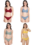 Padded Bra Panty Set (Pack Of 4)