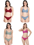 Padded Bra Panty Set (Pack Of 4)