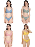 Padded Bra Panty Set (Pack Of 4)