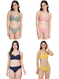 Padded Bra Panty Set (Pack Of 4)