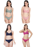 Padded Bra Panty Set (Pack Of 4)