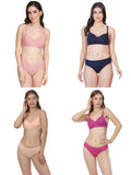 Padded Bra Panty Set (Pack Of 4)