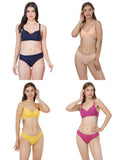 Padded Bra Panty Set (Pack Of 4)