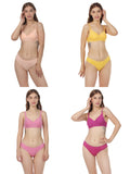 Padded Bra Panty Set (Pack Of 4)