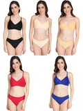 Padded Bra Panty Set (Pack Of 5)