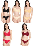 Padded Bra Panty Set (Pack Of 5)