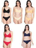 Padded Bra Panty Set (Pack Of 5)