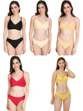 Non Padded Bra Panty Set (Pack Of 5)