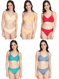 Padded Bra Panty Set (Pack Of 5)