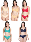 Non Padded Bra Panty Set (Pack Of 5)