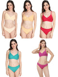 Non Padded Bra Panty Set (Pack Of 5)