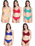 Non Padded Bra Panty Set (Pack Of 5)