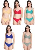 Non Padded Bra Panty Set (Pack Of 5)
