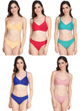 Non Padded Bra Panty Set (Pack Of 5)