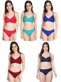 Non Padded Bra Panty Set (Pack Of 5)