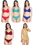 Non Padded Bra Panty Set (Pack Of 5)