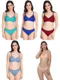 Non Padded Bra Panty Set (Pack Of 5)