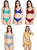 Non Padded Bra Panty Set (Pack Of 5)