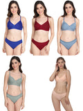 Non Padded Bra Panty Set (Pack Of 5)