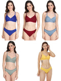 Non Padded Bra Panty Set (Pack Of 5)