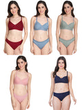 Non Padded Bra Panty Set (Pack Of 5)