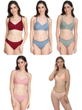 Non Padded Bra Panty Set (Pack Of 5)