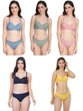 Non Padded Bra Panty Set (Pack Of 5)