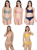 Non Padded Bra Panty Set (Pack Of 5)