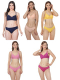 Non Padded Bra Panty Set (Pack Of 5)