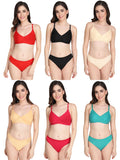 Non Padded Bra Panty Set (Pack Of 6)