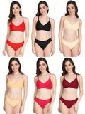 Non Padded Bra Panty Set (Pack Of 6)