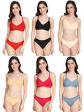 Non Padded Bra Panty Set (Pack Of 6)