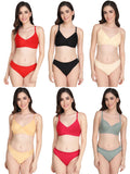 Non Padded Bra Panty Set (Pack Of 6)