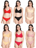 Non Padded Bra Panty Set (Pack Of 6)