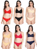 Non Padded Bra Panty Set (Pack Of 6)