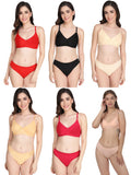 Non Padded Bra Panty Set (Pack Of 6)