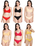 Non Padded Bra Panty Set (Pack Of 6)