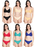 Non Padded Bra Panty Set (Pack Of 6)