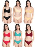 Non Padded Bra Panty Set (Pack Of 6)