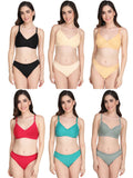 Non Padded Bra Panty Set (Pack Of 6)